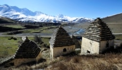 The Dargavs "City of the Dead" in Russia’s North Ossetia-Alania region, where dead were interred in these stone structures. The site is about 65 kilometers from Anatori.