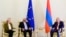 Armenia's Prime Minister Nikol Pashinyan, European Commission President Ursula von der Leyen and European Council President Antonio Costa attend the Armenia-European Union summit in Yerevan on May 5, 2026. (Photo by KAREN MINASYAN / AFP)