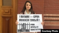 Student Vera Inozemtseva was expelled from university for attending a pro-Navalny protest in Astrakhan on January 23.