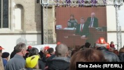 Prosvjed pred Saborom