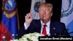 U.S. President Donald Trump hosts a multilateral meeting with Western Hemisphere leaders about Venezuela during the 74th session of the United Nations General Assembly (UNGA) at U.N. headquarters in New York City, New York, U.S., September 25, 201