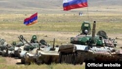 Armenia -- Armenian and Russian army units at a joint military exercise, undated