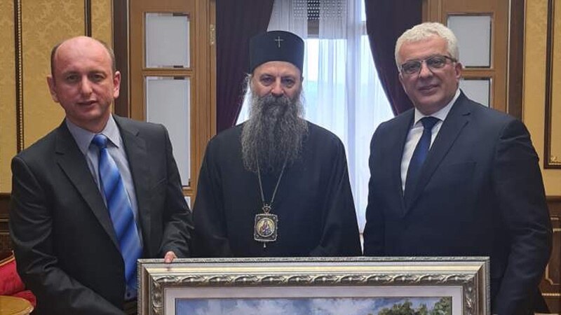 Patrijarh SPC sa liderima crnogorskog Demokratskog fronta 