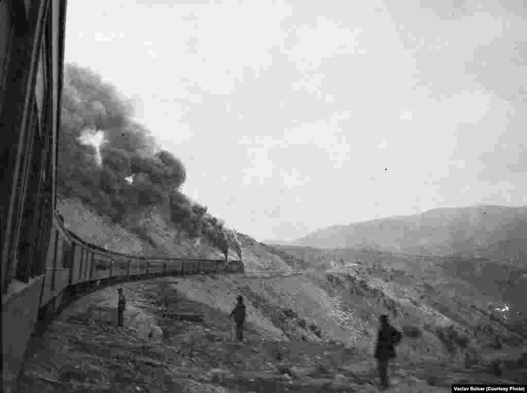 The cross-country train ride as it goes through Nevada.