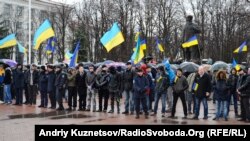 Митинг в поддержку единства Украины в Луганске, 13 апреля 2014