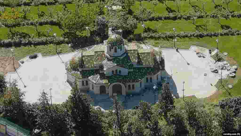 A green-tiled church is located on the property, which Navalny claims is &quot;the most secret and closely guarded facility in Russia.&quot;&nbsp;