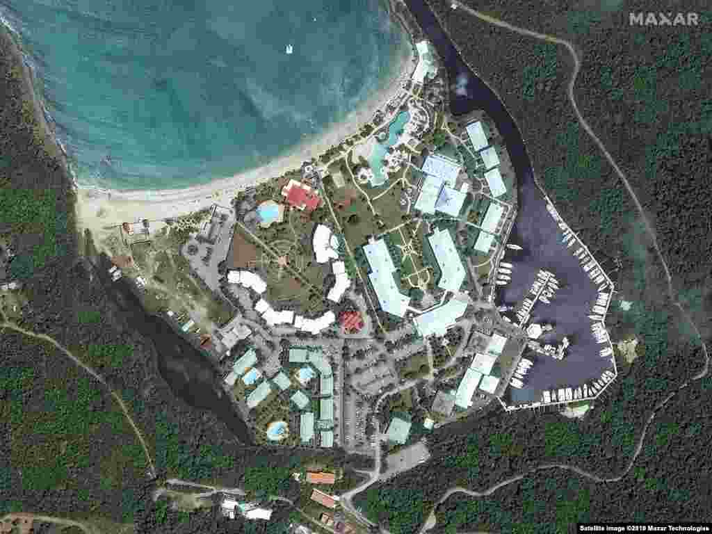 Hurricane Irma ripped through the Caribbean as a Category 5 storm and hit Florida as a Category 4 storm before moving up the U.S. East Coast in September 2017. These satellite images highlight the damage Irma caused to Anse Marcel, a popular beach on the island of St. Martin (before image taken on Aug. 25, 2016; after image collected on Sept. 11, 2017). Several of the Caribbean islands reported that most homes and buildings had been destroyed, leaving the islands uninhabitable until they could be rebuilt.