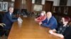 Новоназначеният председател на ДАНС Пламен Тончев (вляво) разговаря с главния прокурор Иван Гешев и заместничките му Даниела Машева и Пламена Цветанова