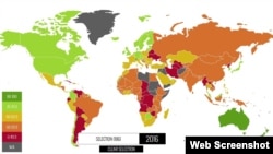 2016 йилги иқтисодий эркинлик рейтингида Ўзбекистон "иқтисоди репрессив" давлатлар рўйхатида эди.