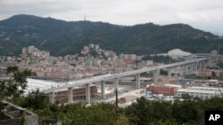 Noul viaduct construit la Genova în locul Podului Morandi, prăbușit la 14 august 2018. (Foto: AP) 