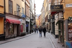 Стокгольм, пешеходная улица в старом городе, 29 апреля