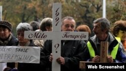 Sa jednog od prosvjeda bivših radnika KIO Keramike u Zagrebu, 2011., foto: pixell