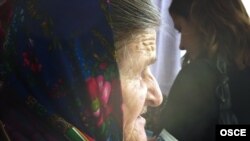 Moldova -- A woman waits at a polling station in a village near Chisinau, 28Nov2010