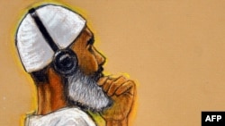 A sketch of Ibrahim al Qosi at his war crimes trial last year