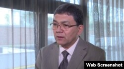 Гражданский активист Бешир Жаналтай. Брюссель, 10 апреля 2018 года.