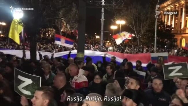Podrška ruskoj invaziji sa desničarskog skupa u Beogradu