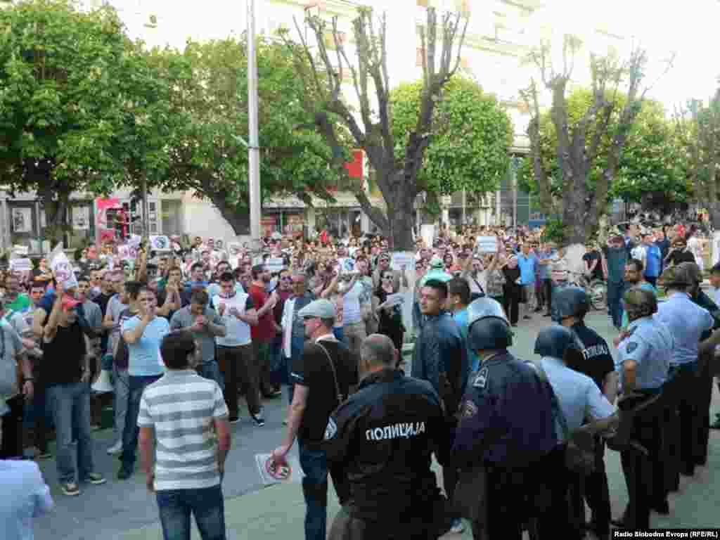 Протест против полициската бруталност во Прилеп.