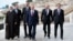 Iranian President Hassan Rohani (left), Azerbaijani President Ilham Aliyev (third from left), Kazakh President Nursultan Nazarbaev (center), Russian President Vladimir Putin (second from right), and Turkmen President Gurbanguly Berdymukhammedov (right) at the Caspian Sea summit in Aqtau earlier this month. 
