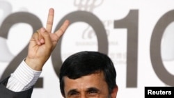 Iranian President Mahmud Ahmadinejad at the World Expo site in Shanghai