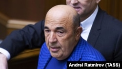 Vadym Rabinovych appears in the Verkhovna Rada in Kyiv in February 2021.