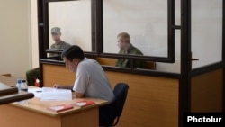 Armenia - Valery Permyakov, a Russian soldier accusef of murdering an Armenian family, stands trial in Gyumri, 12Aug2015.