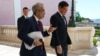 Portugalski ministar spoljnih poslova Paulo Rangel (levo) i američki državni sekretar Marko Rubio posle zajedničke konferencije za novinare i sastanka u Lisabonu, 8. oktobar 2026.
