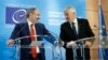 France -- Council of Europe Secretary General Thorbjorn Jagland (R) and Armenian Prime Minister Nikol Pashinian at a joint news conference in Strasbourg, April 11, 2019.