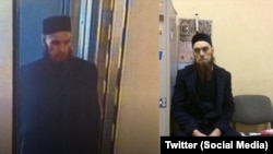 Andrei Nikitin as seen in surveillance footage and at a St. Petersburg police station on April 3 after telling police that he was not the bomber.