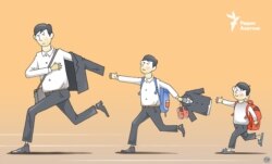 Kazakhstan - Caricature - School marathon - Galym Smagululy