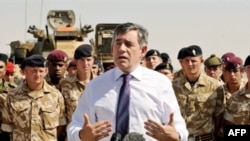 British Prime Minister Gordon Brown visited British soldiers at Camp Bastion in Helmand Province in August.