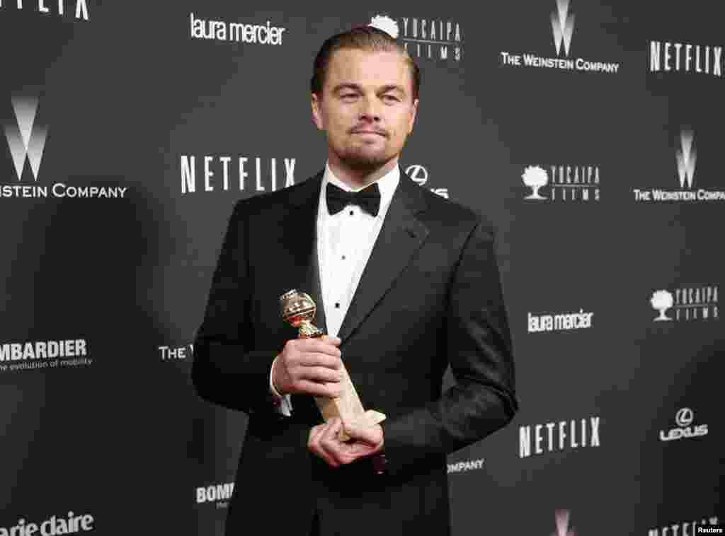 Glumac Leonardo DiCaprio dobio je Globus za ulogu brokera-muljatora u "Vuku sa Vol strita", njegovoj petoj saradnji sa režiserom Martinom Skorsezeom