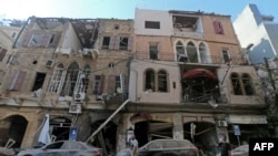 Clădiri din Beirut devastate de explozia din 4 august, din portul capitalei libaneze.