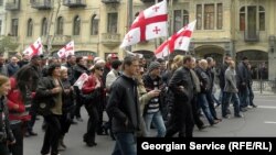 Georgia -- UNM action on the Rustvaelis Avenue in Tbilisi. 19Apr2013.