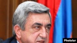 Armenia -- President Serzh Sarkisian addresses the parliament's Audit Chamber on January 22, 2010.