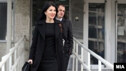 Обвинителката од СЈО Фатиме Фетаи пред Суд по одложувањето на рочиштето за „Насилство во Центар“ во декември, 2017 година