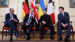 German Chancellor Friedrich Merz, British Prime Minister Keir Starmer, Ukrainian President Volodymyr Zelenskyy, and French President Emmanuel Macron meet at 10 Downing Street in London on December 8.