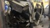Взорвавшийся на автозаправочной станции автомобиль. Коканд, 19 октября 2014 года.