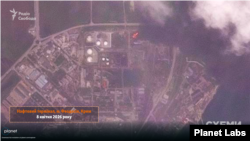 Феодосийский нефтяной терминал после украинского удара, 8 апреля 2026 года