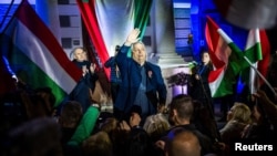 Mađarski premijer Viktor Orban prisustvuje predizbornom skupu u Kapošvaru, Mađarska, 16. mart 2026. godine