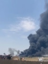 Iran -- screengrab from UGC video footage shows heavy smoke and explosions following an Israeli strike in Iran's northwestern city of Tabriz