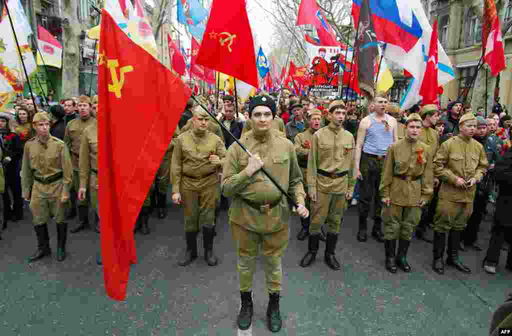 Одеса - проросійські демонстрація&nbsp;у день 70-річчя визволення міста від фашистських загарбників, 10 квітня 2014 року