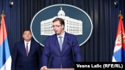 Dodik i Vučić na jednoj od press konferencija u Beogradu, ilustracija 