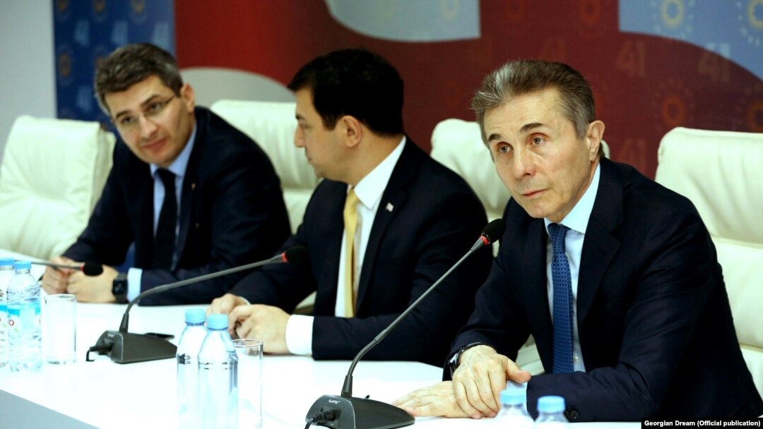 Справа налево: Бидзина Иванишвили, Арчил Талаквадзе и Мамука Мдинарадзе