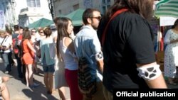 Manifestație de sprijinire a Institutului Cultural Român la festivalul alternativ Street Delivery, Bucureşti, 16 iunie