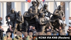 Відкриття меморіалу солдатам із Північної Кореї, загиблим у Курській області Росії, Пхеньян, квітень 2026 року