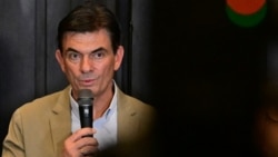 Bolivia's center right President-elect Rodrigo Paz of the Christian Democratic Party holds a press conference a day after the presidential election runoff in La Paz on October 20.