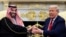 محمد بن سلمان (چپ) در کاخ سفید