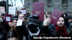 Protest studenata ispred Ustavnog suda, Beograd, 12. januara 2025.