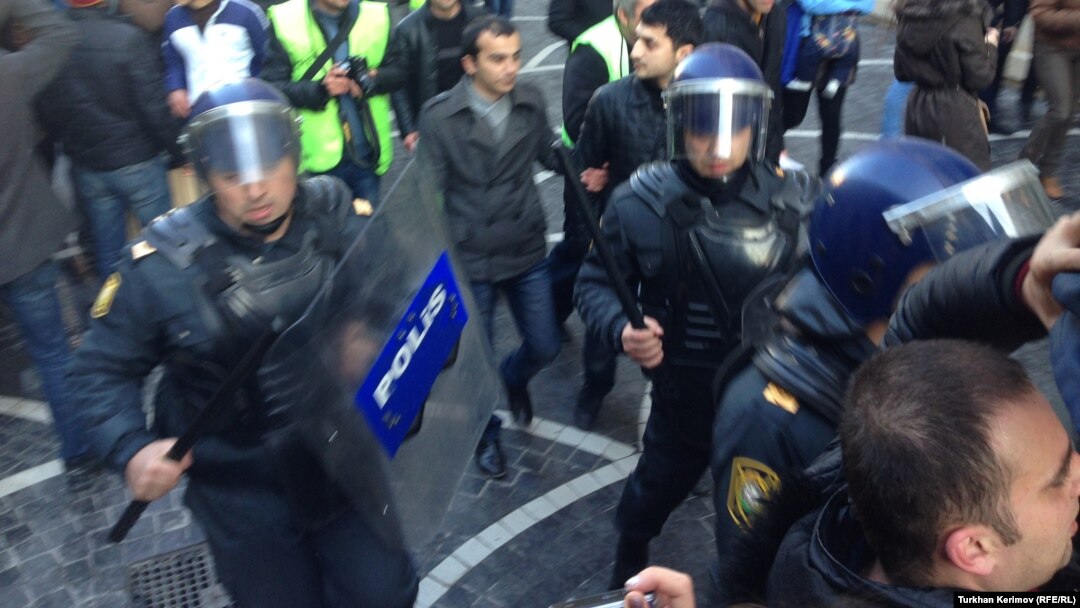 The demonstration was held in downtown Baku