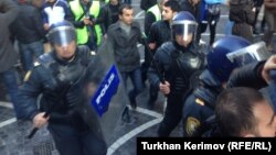 The demonstration was held in downtown Baku